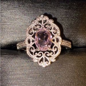 Lab Created Light Pink Topaz Ring